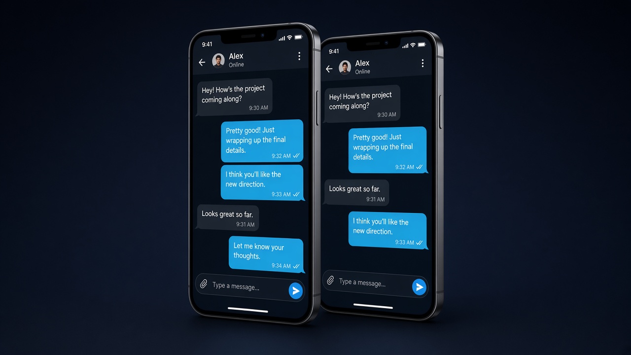 Whispera on two phones